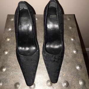 Classic Black Coach 3 inch heeled pumps size 6